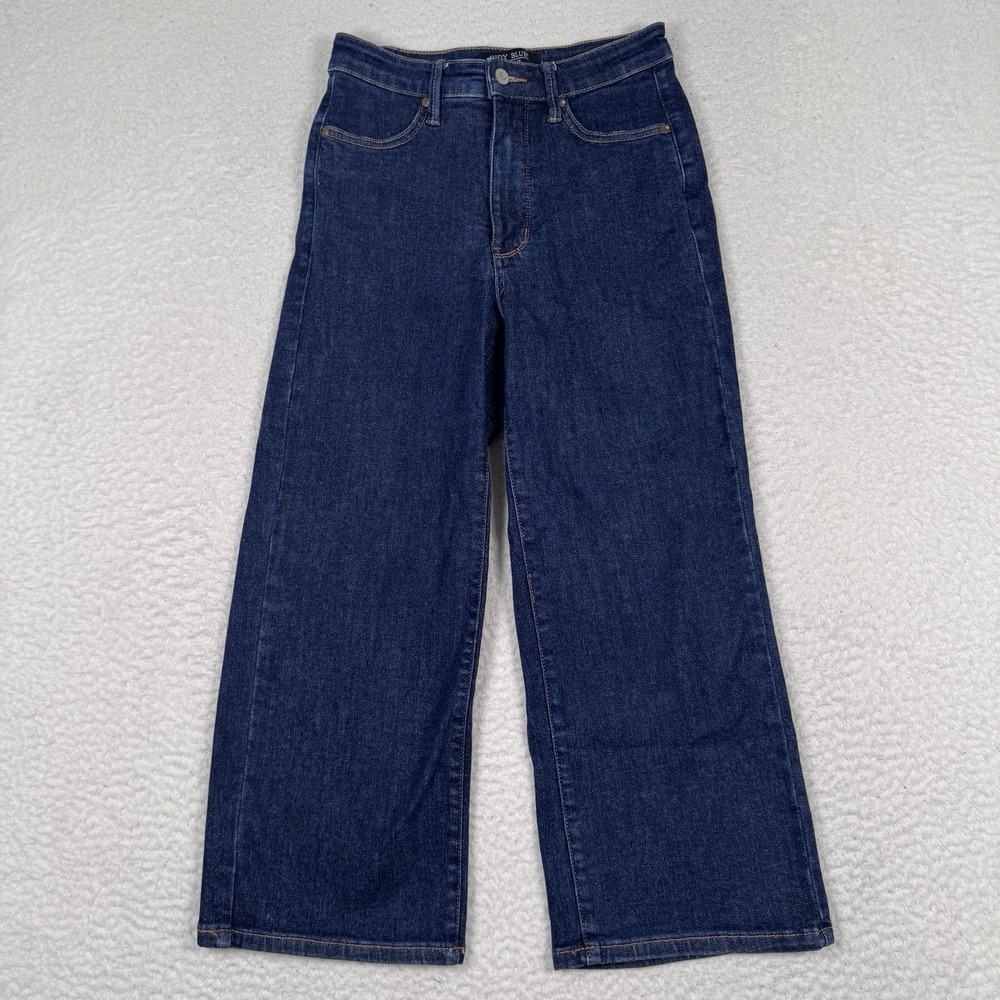 Judy Blue Jeans Size 3/26 Wide Leg Crop Dark Wash High Rise Blue 26x23.5 EUC